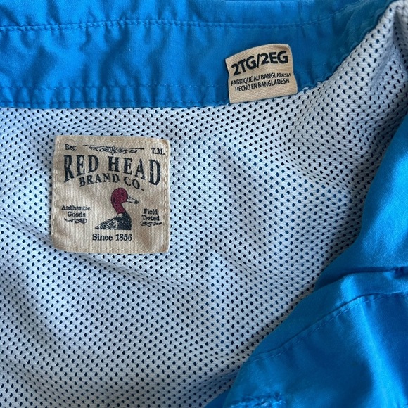 Red Head Brand Blue Button Down Vented Fishing Shirt Size 2XL - Picture 5 of 6